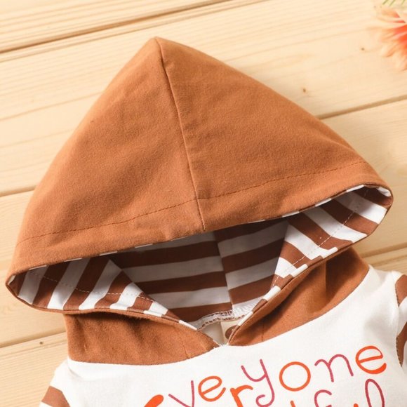 NEW Boy's Thanksgiving Everyone is Thankful for Me Hooded Jumpsuit - Picture 5 of 5